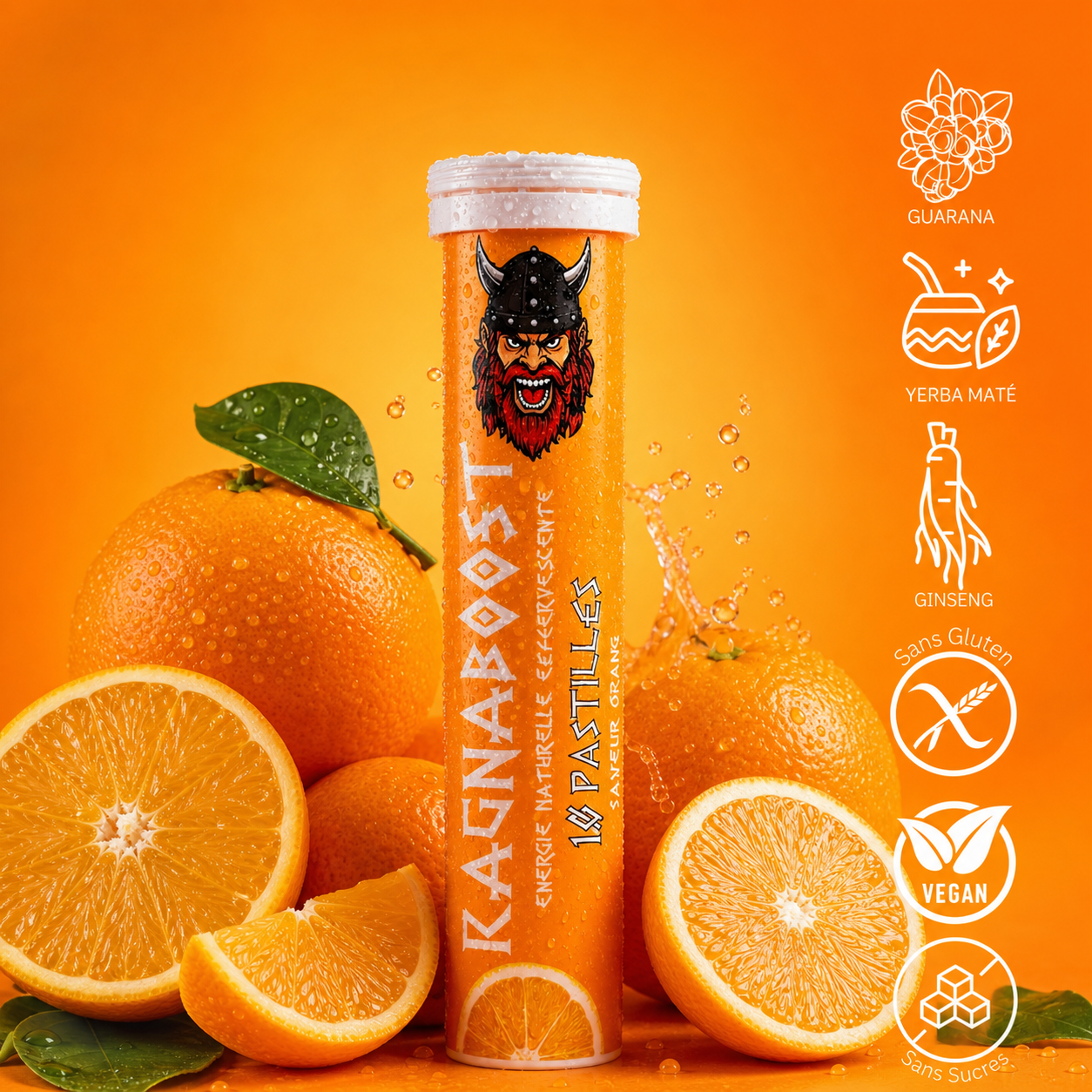 RagnaBoost Orange | Pastilles effervescentes x9 tubes
