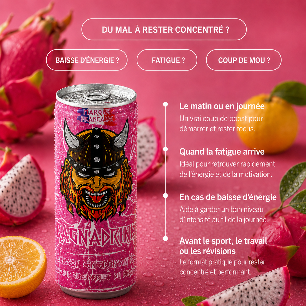 Pack 24 canettes RagnaDrink Fruit du Dragon