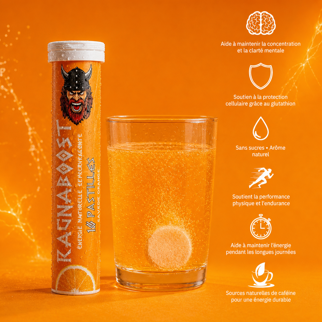 RagnaBoost Orange | Pastilles effervescentes x9 tubes