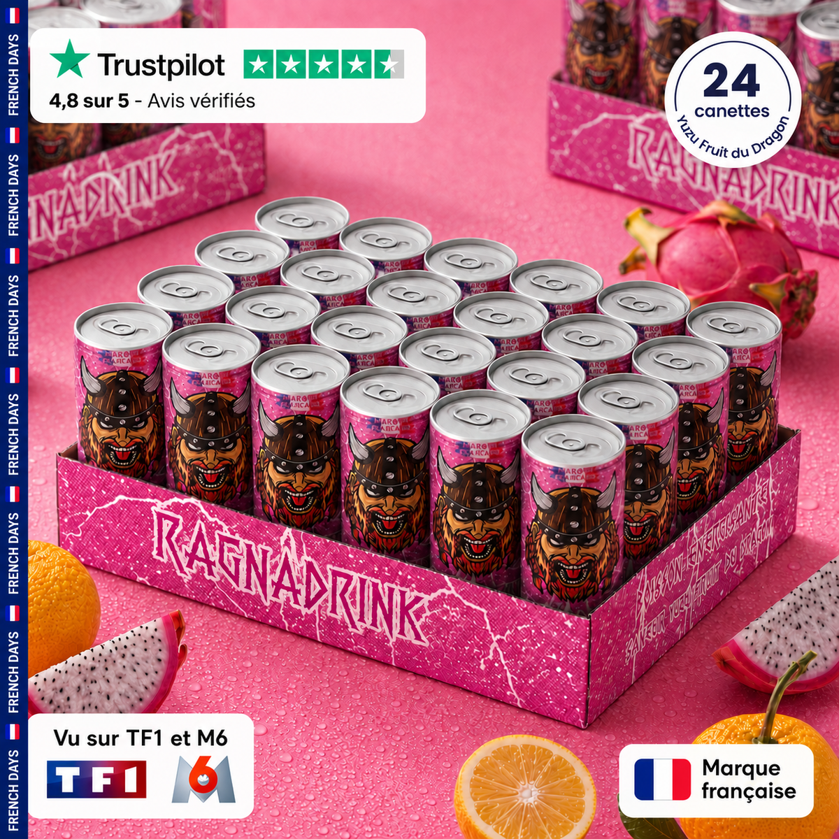 Pack 24 canettes RagnaDrink Fruit du Dragon